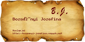 Bozsányi Jozefina névjegykártya